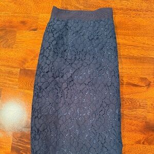 J.Crew "The Pencil Skirt" Navy Lace Overlay Size 4